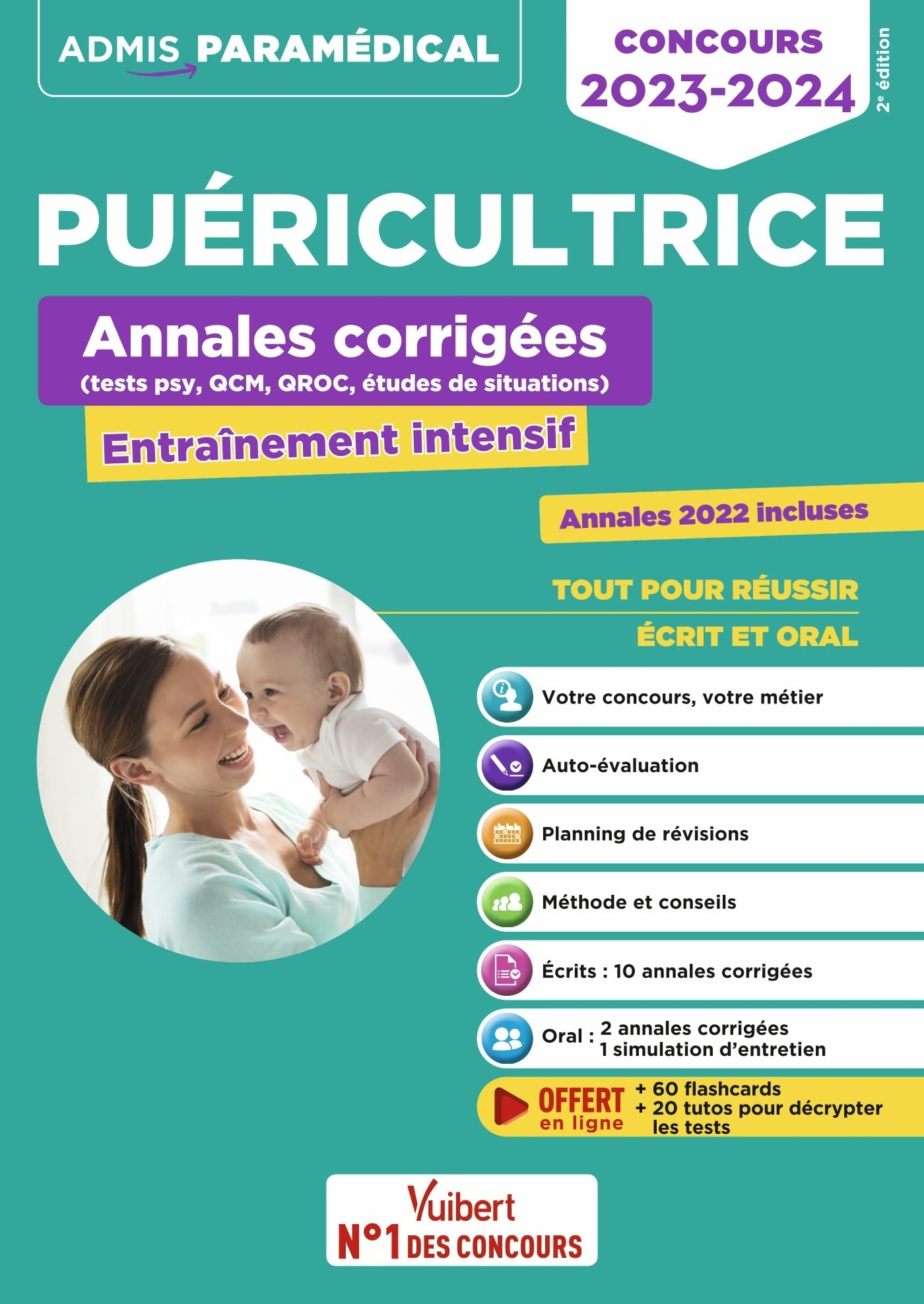 Puéricultrice : annales corrigées, entraînement intensif : concours 2023-2024