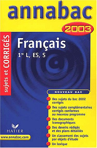 Français, 1re séries générales (L, ES, S) : 2003
