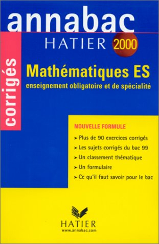 annabac, corrigés 2000 - mathématiques es
