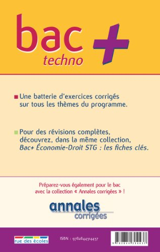 Economie, droit terminale STG : les exercices de base