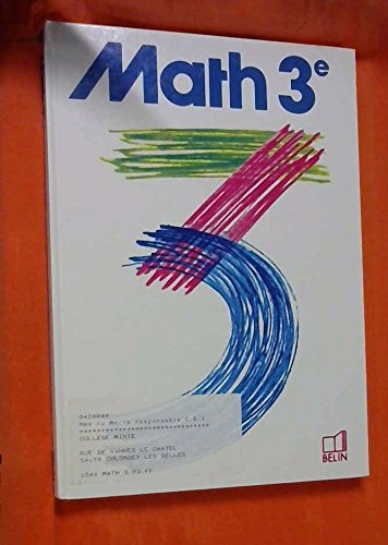 mathématiques, 3e, version professeur