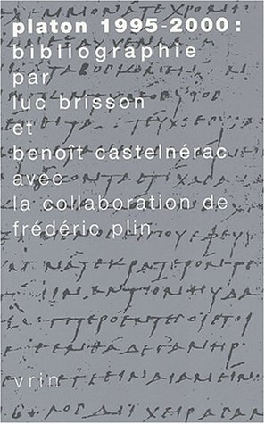 Platon : bibliographie, 1995-2000
