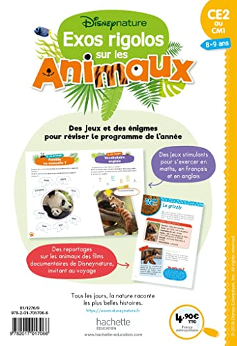 Exos rigolos sur les animaux : des jeux et des énigmes pour réviser le programme de l'année : CE2 au