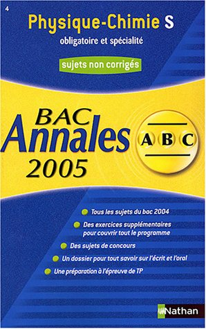 Physique-chimie S : sujets non corrigés