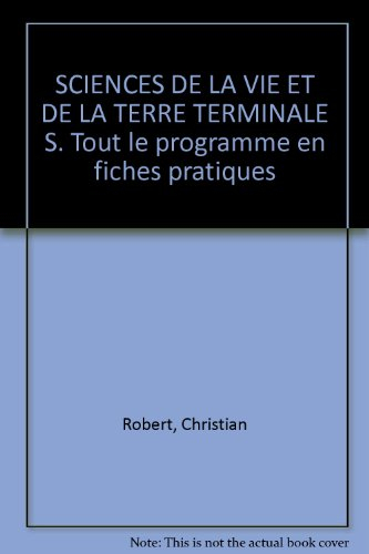 Chimie, terminale S : tout le programme en fiches pratiques