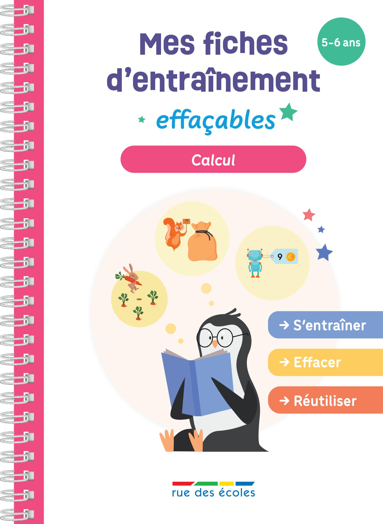 Calcul : mes fiches d'entraînement effaçables : 5-6 ans