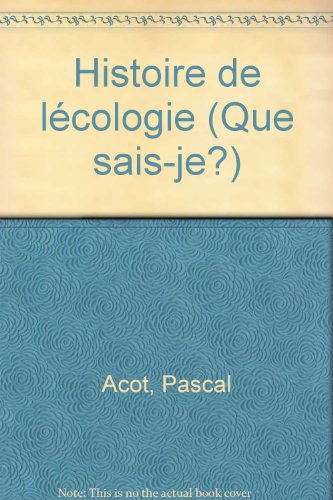 Histoire de l'écologie
