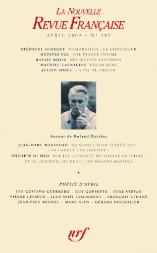 Nouvelle revue française, n° 589