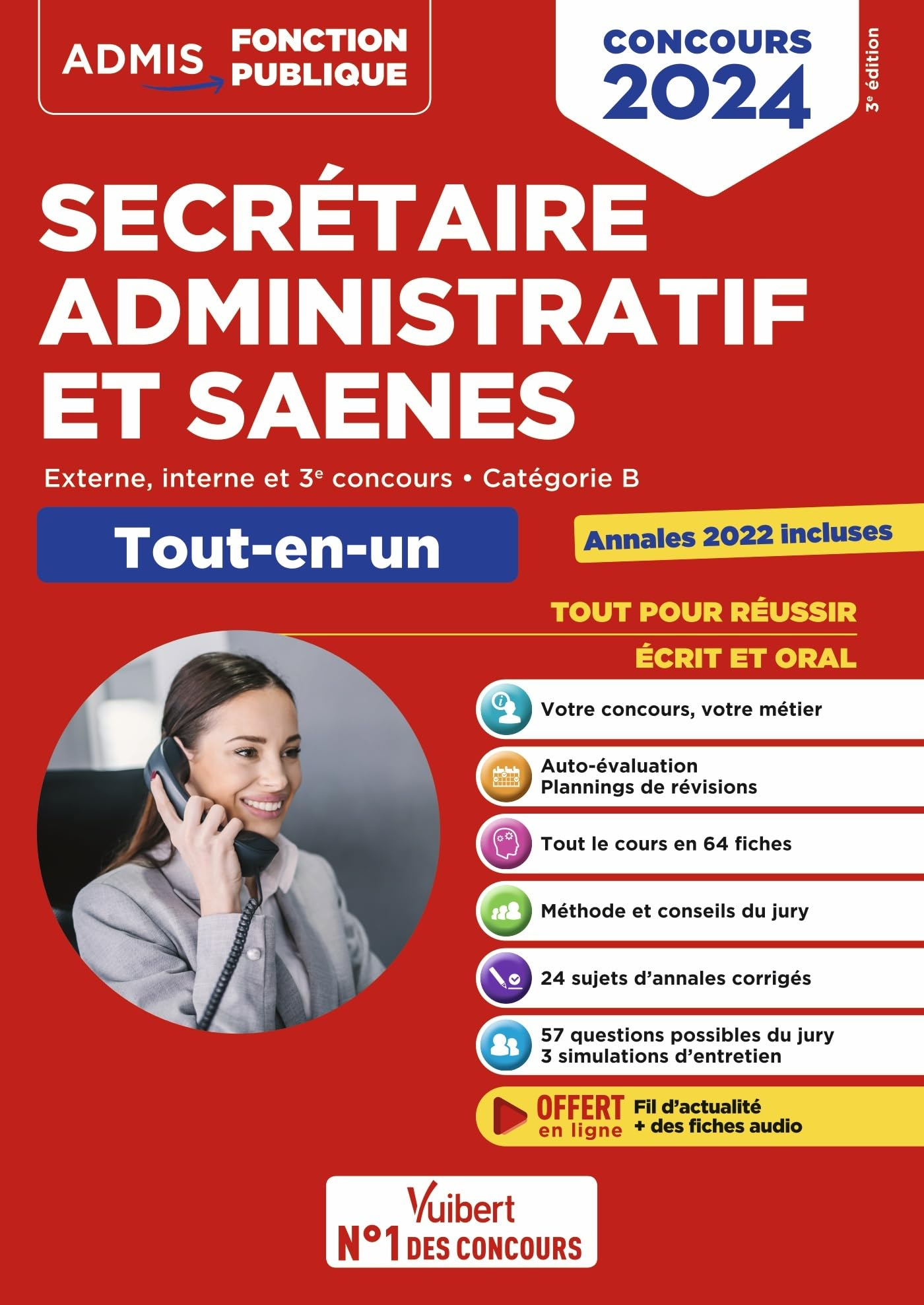 Secrétaire administratif et SAENES : externe, interne et 3e concours, catégorie B : tout-en-un, conc