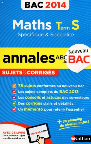 Maths, terminale S spécifique & spécialité : bac 2014