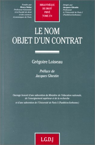 Le nom objet d'un contrat