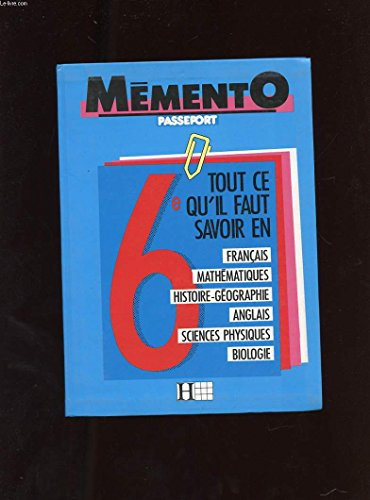 memento passeport. 5e tout ce qu'il faut savoir en francais, mathematiques, anglais.
