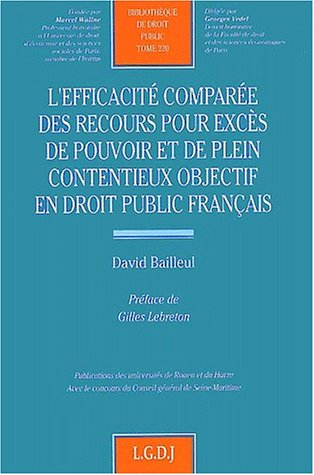 L'efficacité comparée des recours pour excès de pouvoir et de plein contentieux objectif en droit pu