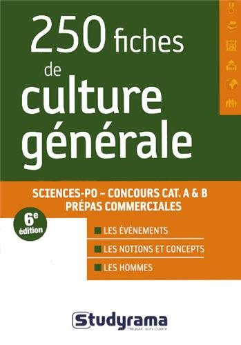 250 fiches de culture générale : Sciences Po, concours cat. A & B, prépas commerciales : les événeme
