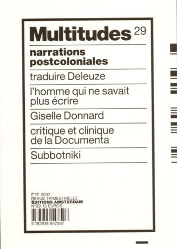 Multitudes, n° 29. Narrations postcoloniales