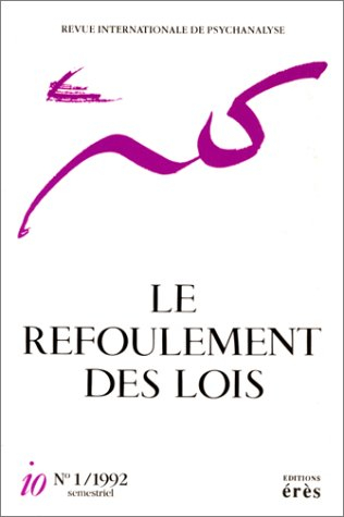Io, n° 1. Le Refoulement des lois