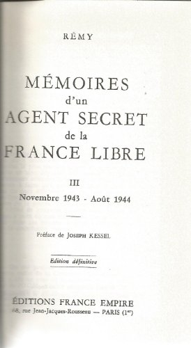 memoires d'un agent secret de la france libre t3