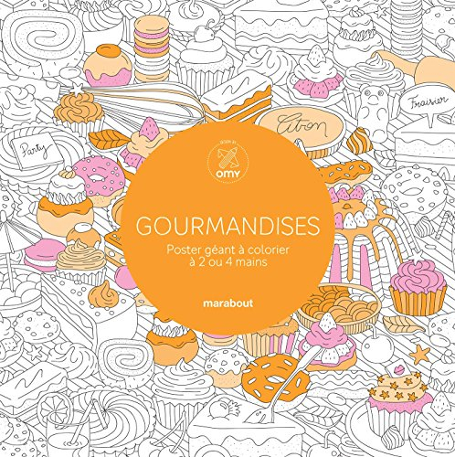 Gourmandises : poster géant à colorier à 2 ou 4 mains