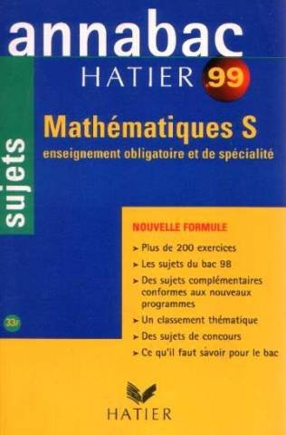 annabac 1999 mathématiques, terminale s