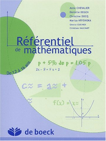 référentiel de mathématiques de 12 à 16 ans
