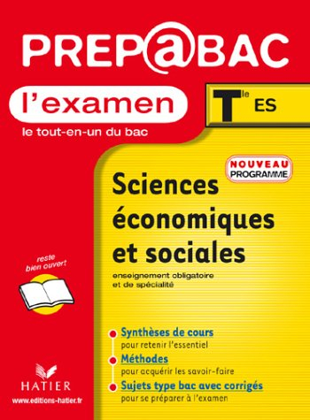 Sciences économiques et sociales terminale ES enseignement obligatoire et enseignement de spécialité