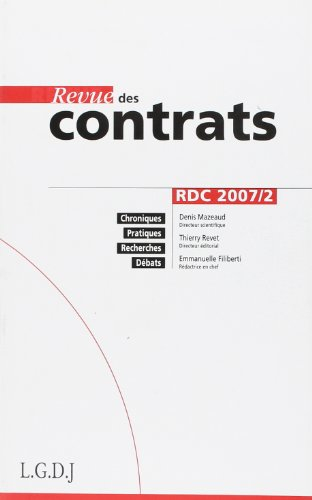 Revue des contrats, n° 2 (2007)
