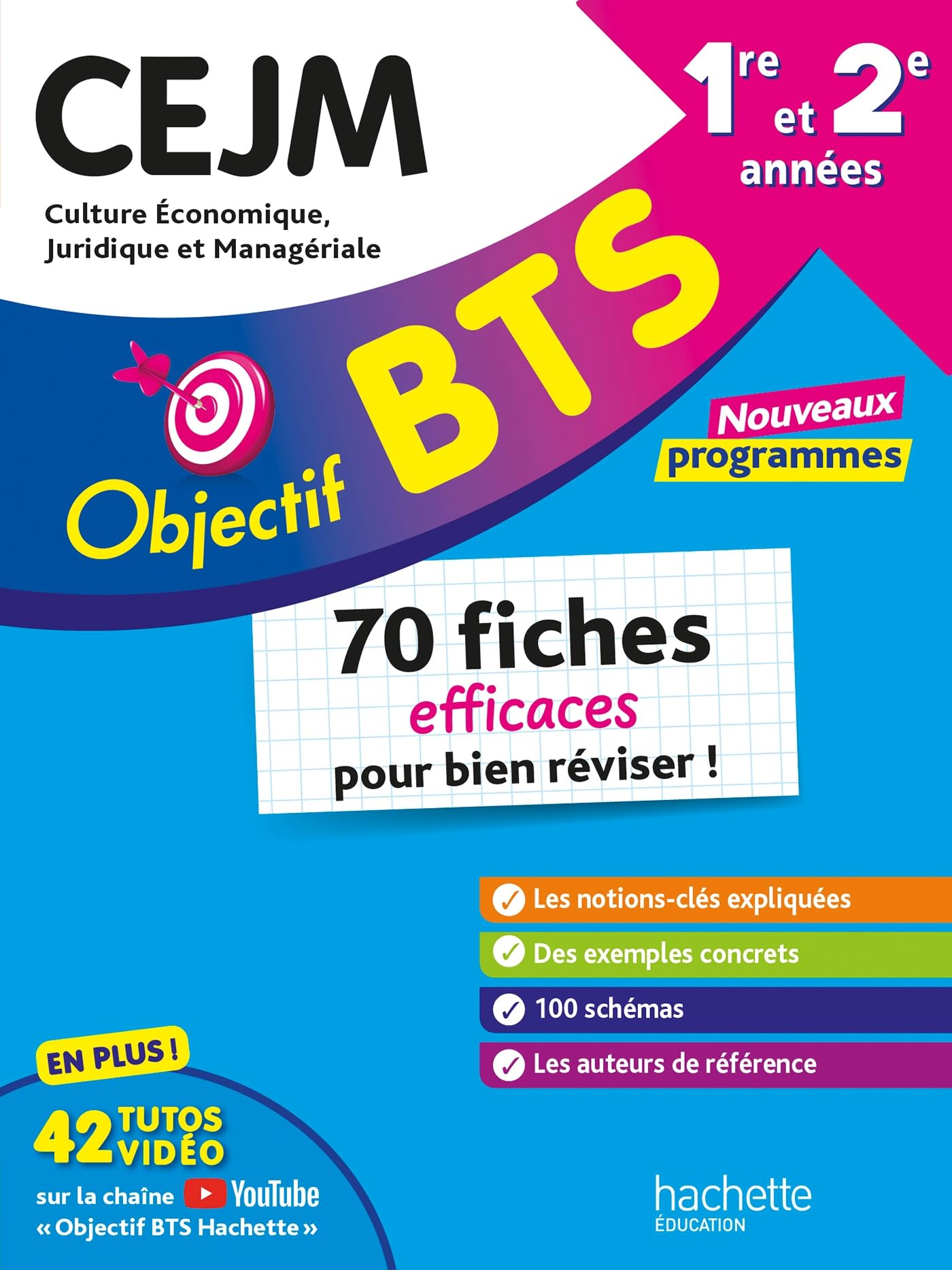 BTS CEJM, culture économique, juridique et managériale, 1re et 2e années : 70 fiches efficaces pour 