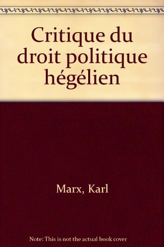 critique du droit politique hégélien