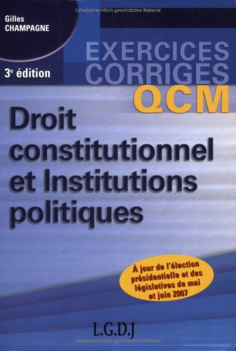 Droit constitutionnel et institutions politiques