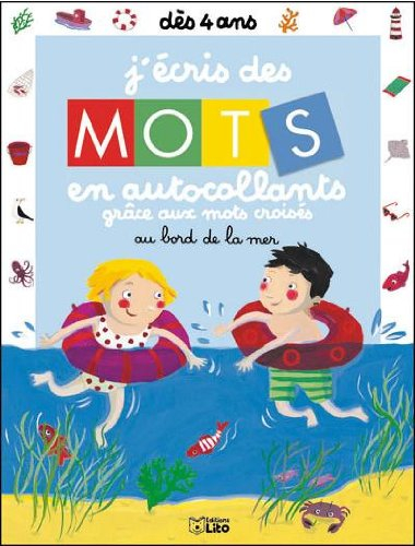 j'écris des mots en autocollants grâce aux mots croisés a la campagne