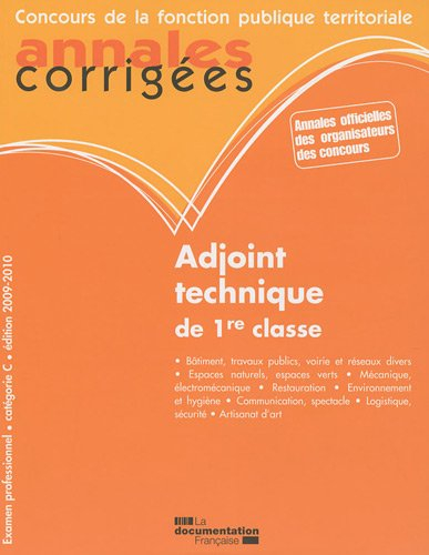 Adjoint technique de 1re classe : examen professionnel