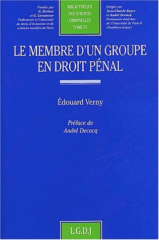 Le membre d'un groupe en droit pénal