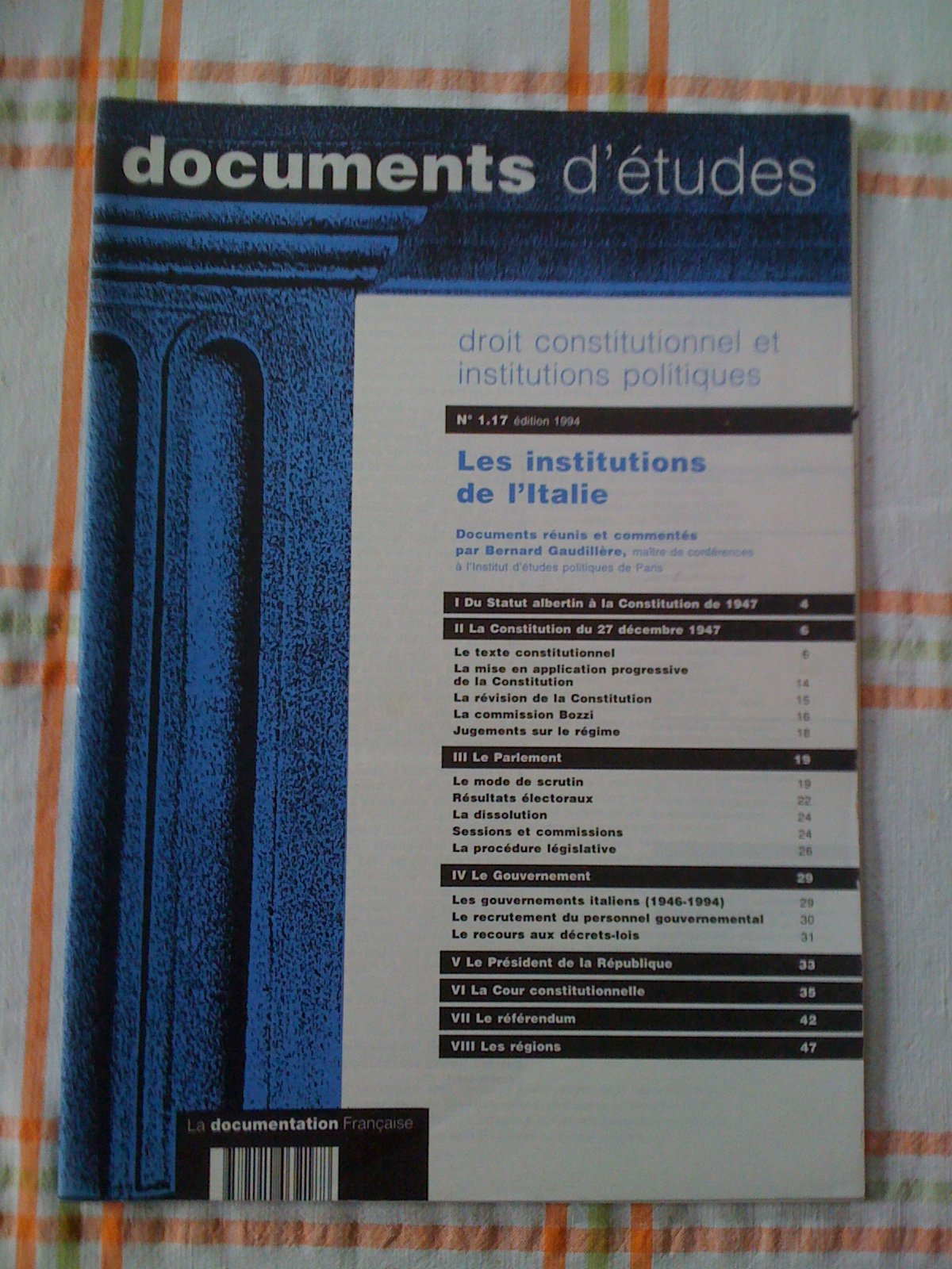 Les Institutions de l'Italie