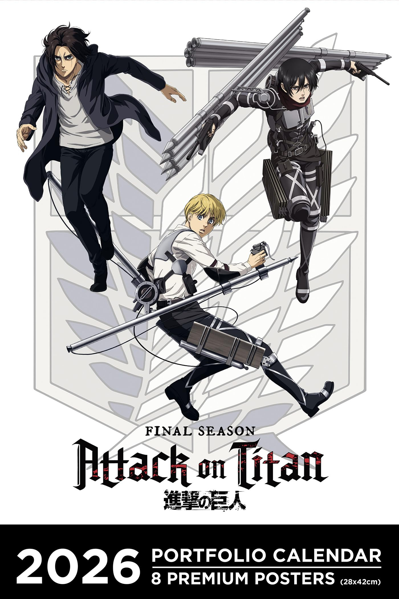 Portfolio calendar 2026, Attack on titan, final season : 8 premium posters