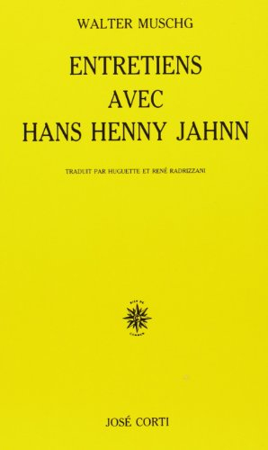 Entretiens avec Hans Henny Jahnn