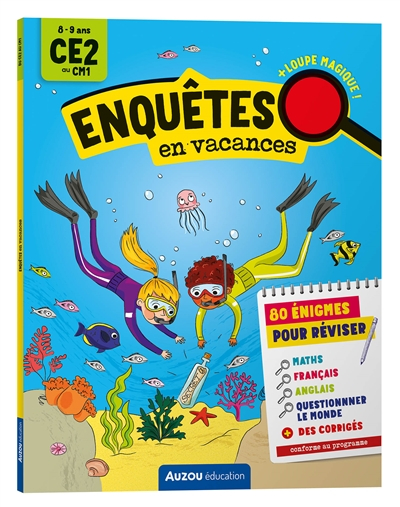 Enquêtes en vacances : 80 énigmes pour réviser : 8-9 ans, CE2 au CM1, conforme au programme