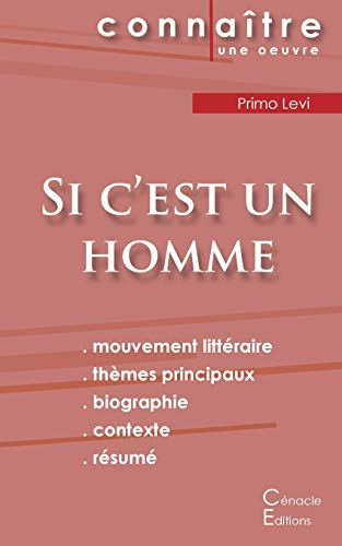 Fiche de lecture Si c'est un homme (Analyse littéraire de référence et résumé complet)