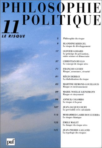 Philosophie politique, n° 11. Le risque