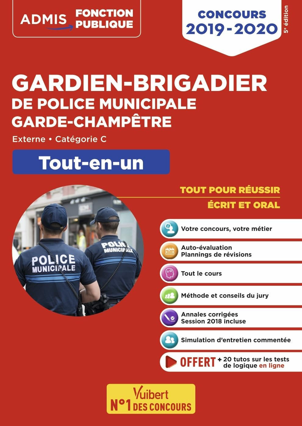 Gardien-brigadier de police municipale, garde champêtre : externe, catégorie C : tout-en-un, concour