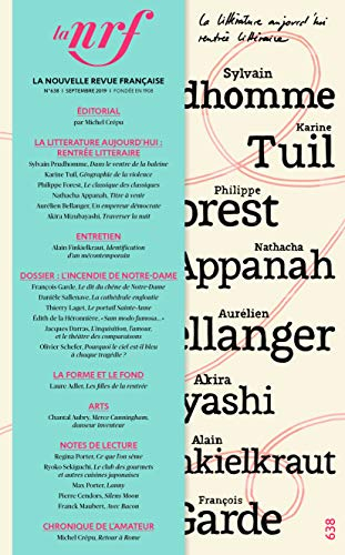 Nouvelle revue française, n° 638. L'incendie de Notre-Dame