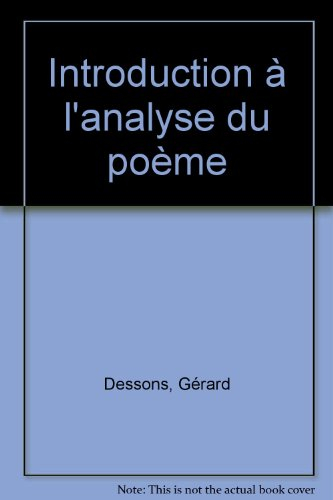 introduction à l'analyse du poème