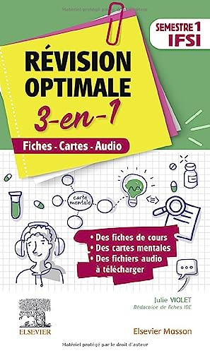 Révision optimale 3-en-1 : semestre 1 IFSI : fiches, cartes, audio
