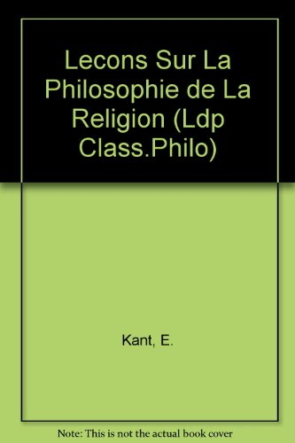 Leçons sur la théorie philosophique de la religion