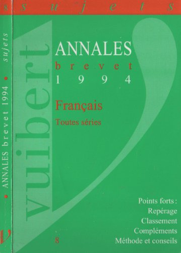 francais brevet. sujets seuls, edition 1994