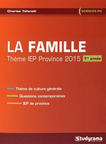 La famille, thème IEP province, 2015 : 1re année