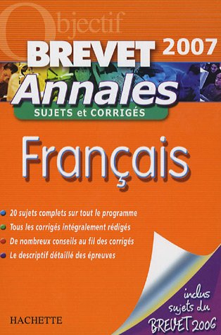 français brevet : annales sujets et corrigés