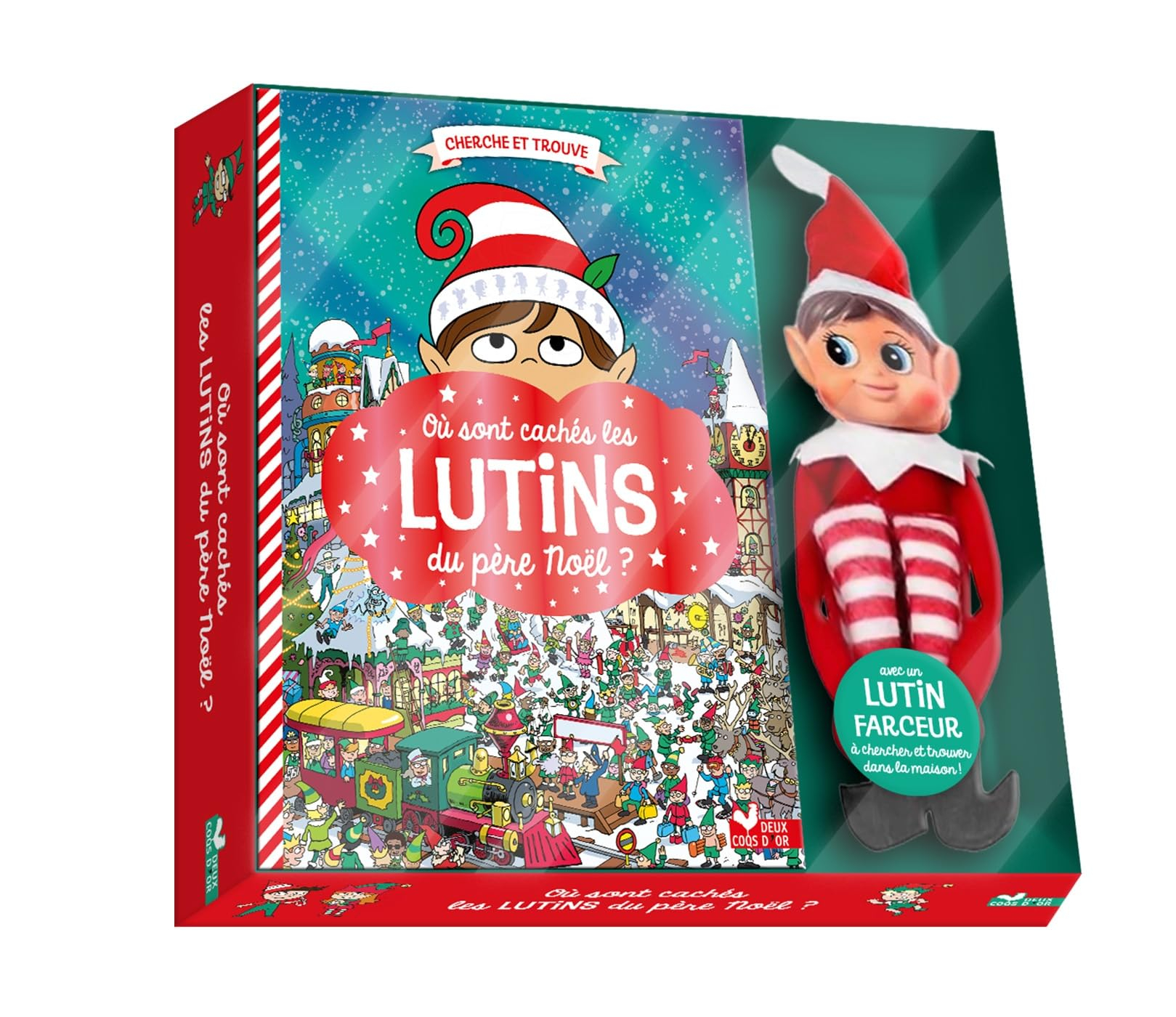 Où sont cachés les lutins du Père Noël ? : coffret avec lutin farceur