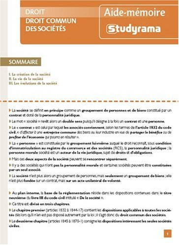 Droit commun des sociétés