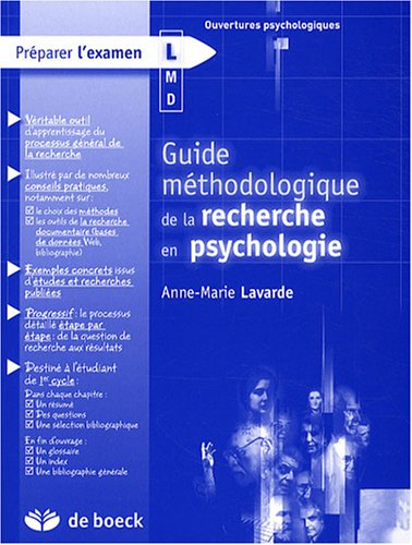 Guide méthodologique de la recherche en psychologie