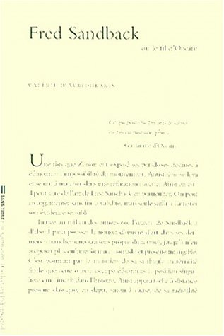 Fred Sandback ou le fil d'Occam